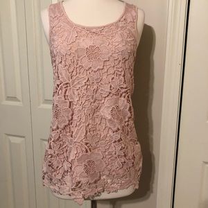 Blush Pink Lace Tank Top